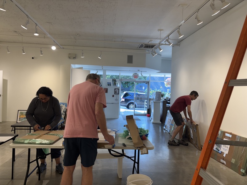 Installing work in a gallery